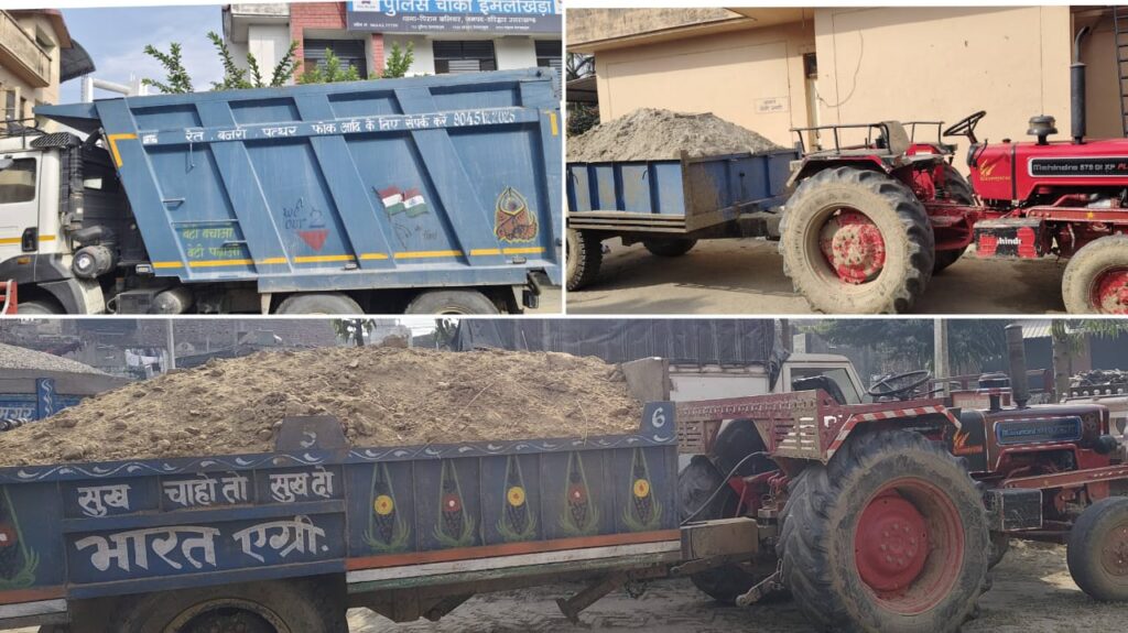 पिरान कलियर पुलिस की बड़ी कार्रवाई, अवैध खनन पर ताबड़तोड़ छापेमारी—1 डंपर और 2 ट्रैक्टर सीज