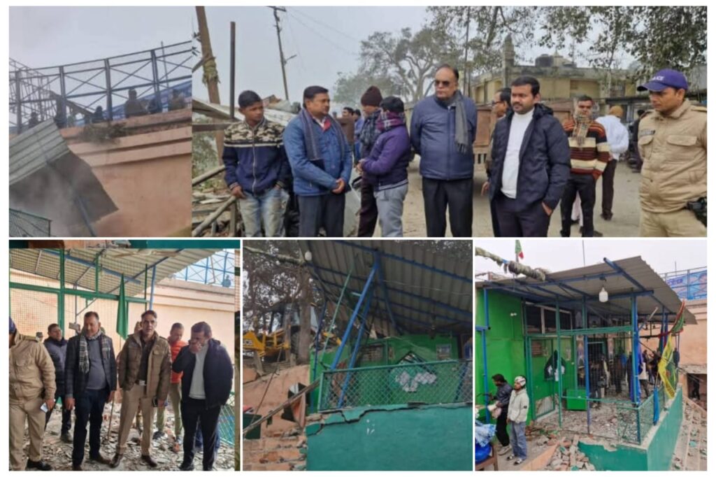 पिरान कलियर : पुरानी गंगनहर किनारे अवैध मजार पर प्रशासन की कार्रवाई, भारी पुलिस बल तैनात